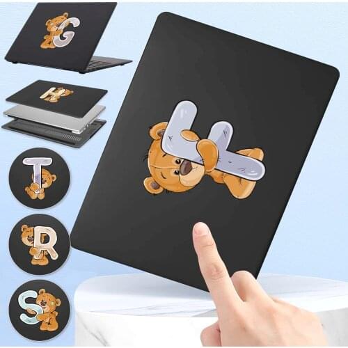 Hard Case for Huawei MateBook D14 D15 13 14/Honor MagicBook 14 15 X 2020/MateBook X Pro 13.9 2019 Cute Bear Letter Laptop Case