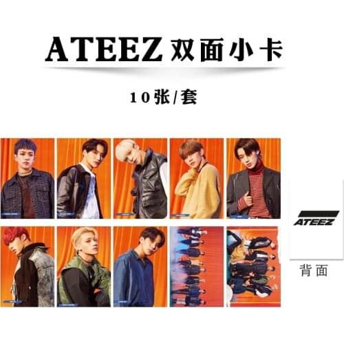 10pcs/set Kpop ATEEZ Photocard HD High quality double side printing Album lomo photo card New arrivals for fans collection