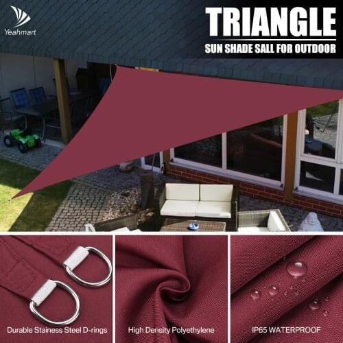 2/3/3.6/5M Wine red Sun Shade Sail Canopy for 98%UV Block For Outdoor Facility&Activities Patio Garden Backyard Awning