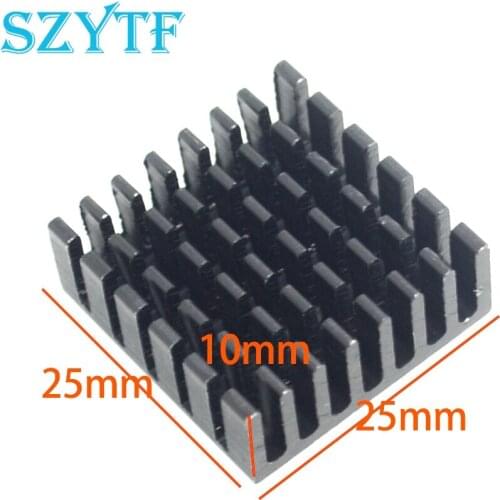 20pcs Black fins 25 * 25 * 10MM aluminum radiator chip cooling block