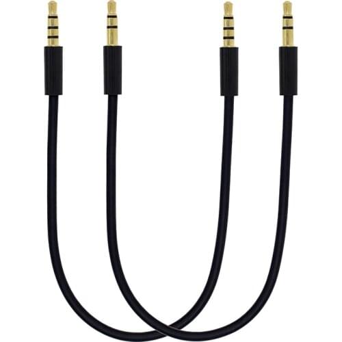 3.5mm 3 Pole 4 Pole Short Audio Cable Male to Male 20cm For Car AUX MP3/MP4