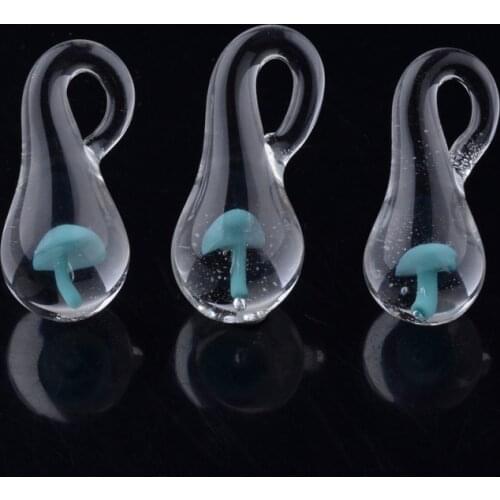Pandahall 50pcs Mushroom Lampwork Glass Charms Pyrex Handmade Lampwork Pendants Fit Necklace DIY Jewelry Making Decoration