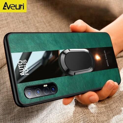 Car Holder Leather Phone Case For OPPO Reno 4Z 4 Pro 5G 10X Zoom A32 A33 A53 A3S A5S Realme X XT X2 Q2 Pro Q2i V3 V5 Cover Coque