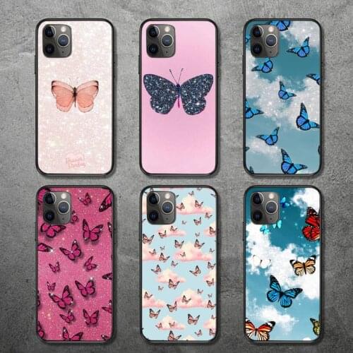 Butterfly art animal Phone Case for iPhone 12 11 mini pro XS MAX 8 7 6 6S Plus X 5S SE 2020 XR