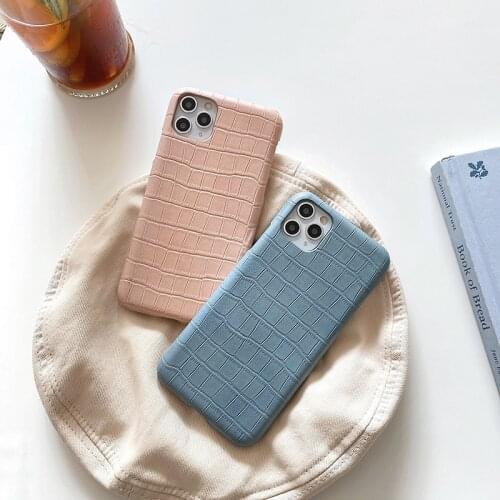 Fashion Leather crocodile pattern Hard phone case for apple iphone 7 8 plus 11 Pro X XS XR MAX 12 MiNi SE 2020 back cover coque