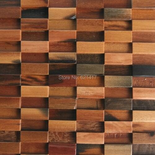 Ship wood natural 3d ancient old boat wooden mosaic tiles wall decoration materials HMWM1007 for backsplash kitchen wall