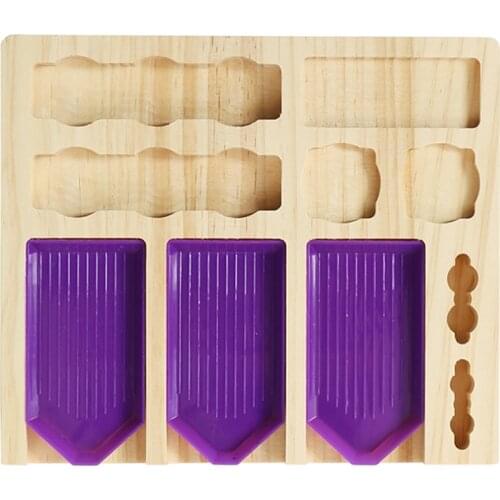 Wooden Diamond Tray DIY 5d Diy Diamond Painting Storage Holder Point Drill Art Embroidery Accessories Plate Rack Box Tools 1pcs