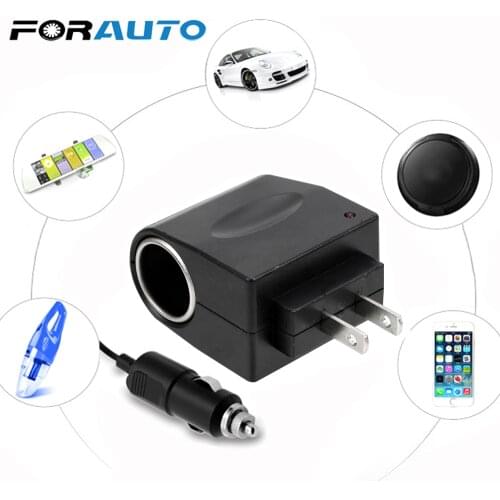 FORAUTO EU/US Plug AC 220V To DC 12V Car Cigarette Lighter Adapter Converter Auto Accessories Interior Parts