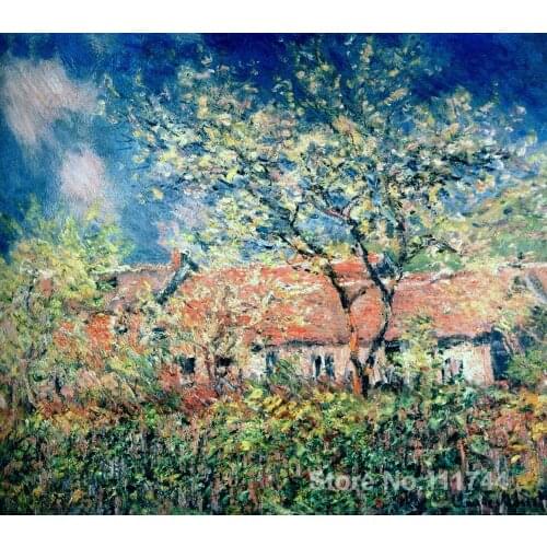 Impressionist art Springtime at Giverny Claude Monet paintings High quality Hand painted