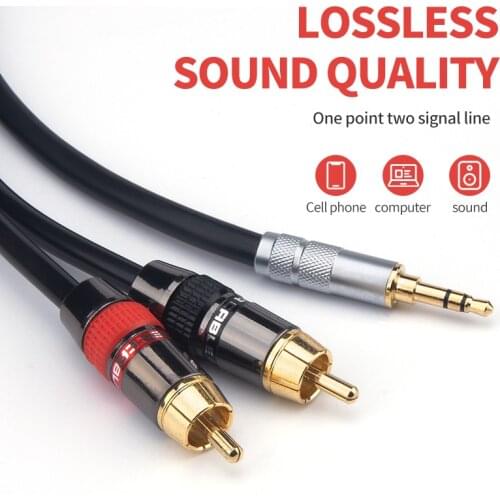RCA Cable 3.5mm Jack Male to 2 RCA Male Earphone Aux Audio Splitter Cable for Amplifier Phone Edifer Home Theater Headphone