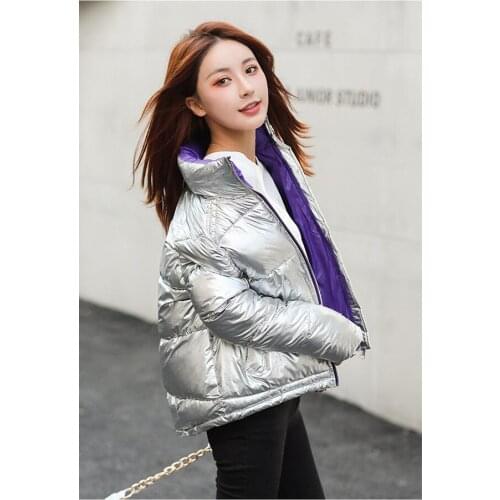 Striped Women Short Coats and Jackets Casual Warm Fashion Winter Padded Jacket Full Sleeve Parka Feminina