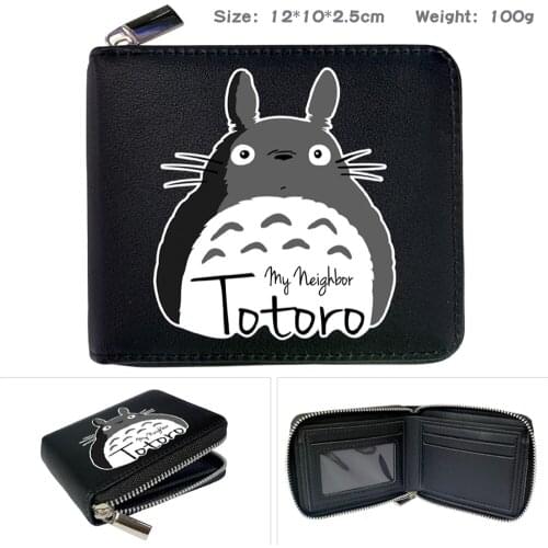 Anime My Neighbour Totoro PU Zipper Wallet Print Cartoon Short Boys Girls Coin Pocket Card Photo Holder Note Compartment Purse