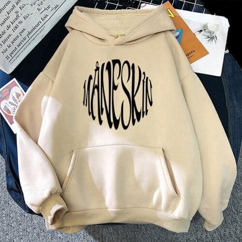 Hot Oversized Sweatshirt Harajuku Maneskin Hoodies Women 2021 Winter Warm Tops Graphic Hoody Fashion Casual Sweatshirts Female