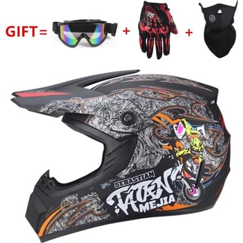 Send 3 pieces gift motorcycle helmet children off-road helmet bike downhill AM DH cross helmet capacete motocross casco