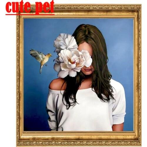 Mosaic Flower girl Gift Painting woman art Diamond Embroidery painting puzzle Full diamond painting christmas square Rhinestone