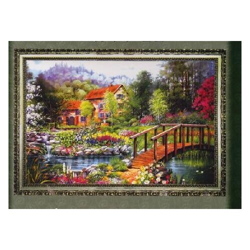 Needlework,DIY Fashion scenic Cross stitch,For Embroidery kits,Beautiful country Small bridge Art Cross-Stitching handmade