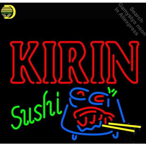 Kirin Sushi Neon Light Sign nudle Neon Bulb sign Handcraft Hotel Beer Bar Pub Signs lampara neon personalized Lamp Advertisement