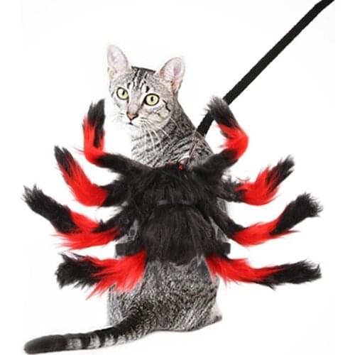 Halloween Pet Spider Clothes Simulation Black Spider Puppy Cosplay Costume For Dogs Cats Party dress Cosplay Funny Outfit