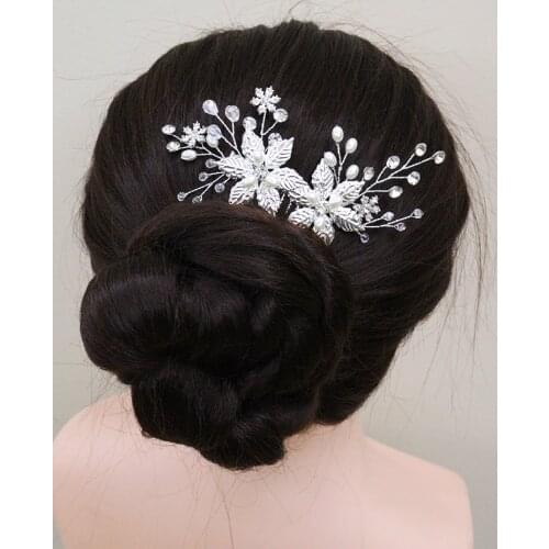 Silver Snowflake Flower Head Jewelry Women Party Hairpieces Christmas Gift Romantic Bridal Headdress Wedding Hair Comb