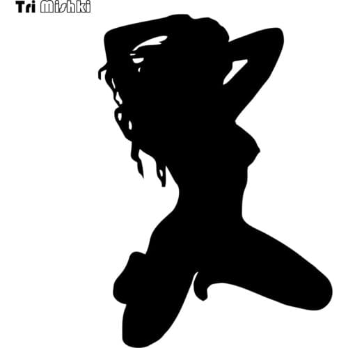 Tri Mishki 20x14cm sexy girl Kneeling on the ground car sticker woman standing girl auto sticker car decals HZX615