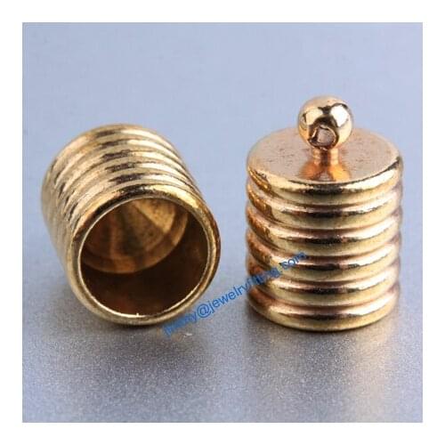 All kinds of Jewelry findings Raw Brass end cap railing end cap for laether cord blind Screw end caps10*14*8mm