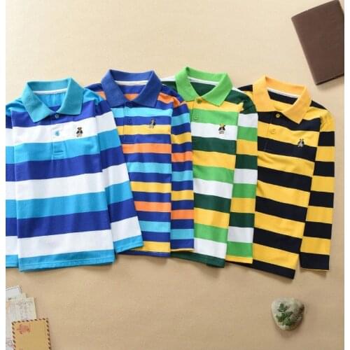 High quality childrens clothing boy polo shirt school uniform short-sleeved shirt childrens T-shirt long-sleeved cotton clothe