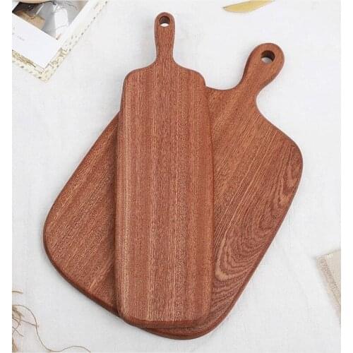 Japanese Wooden bread plate household round solid wood wooden plate cup fruit plate wooden plate Bread Dessert Cake Plate