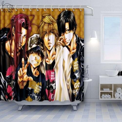 NYAA SAIYUKI RELOAD BLAST Shower Curtain Black Decorations For Home Waterproof Fabric Curtain Shower Bath Curtain