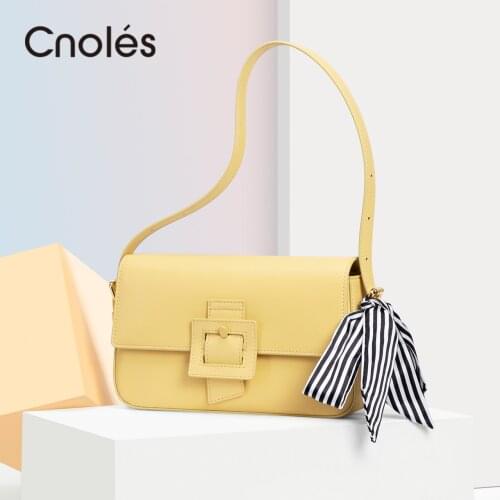 Genuine Leather Women Bag Summer Female Handbags Women Top Quality Phone Pocket Yellow Women Bags Fashion Small Bags For Girl
