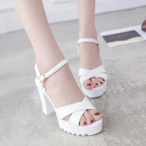 Sandals Women Fish Mouth Platform High Heels Wedges Sandals Buckle Strap Sandals Female Leisure Summer Elegant Sandal Shoes