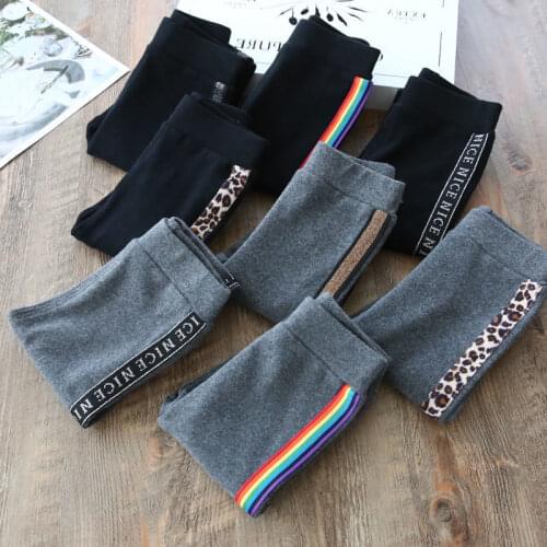 VIDMID Girls cotton spring casual pants casual side striped Leggings Baby kids girls versatile pants autumn slim trousers P2145