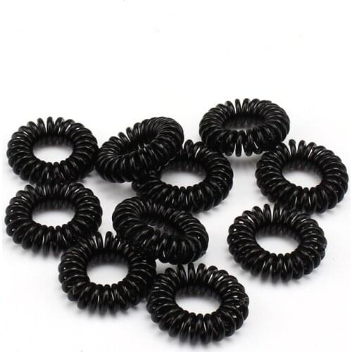 10 PCS High-Quality Girls Hair Bands Simple Black Small Phone Cords Childrens Elastic Hair Ring Headband Retro Hair Accessories