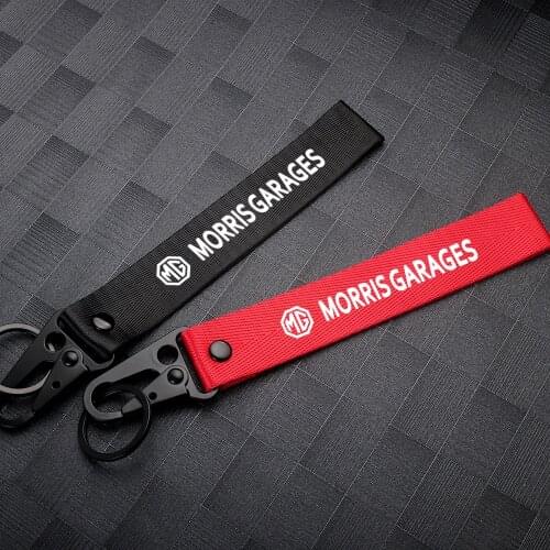 Nylon Car Key Chain For MG ZS GS 3 5 6 7 350 550 ZT Orkina GT TF 3SW HS HECTOR MORRIS GARAGES Auto F Sport Badge Key Fob Keyring
