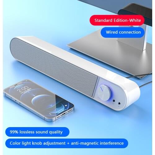 2021 New S7 Bluetooth Speaker 6W Computer Desktop Audio Subwoofer AUX 3.5MM Audio Jack/Bluetooth5.0 Interface