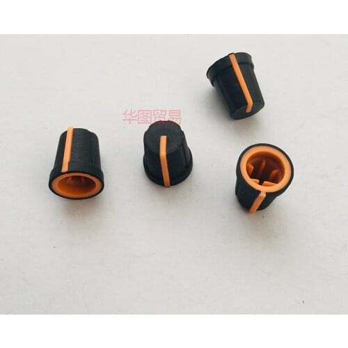4pcs 0 degree orange rubber soft rubber half shaft semicircular D hole knob cap for disc player equalizer mixer DJ player