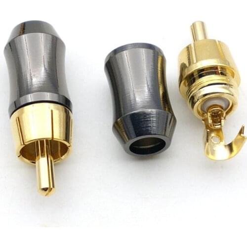 50PCS RCA connector brass RCA Male Plug Audio Video Cable Adapter Solder adapter