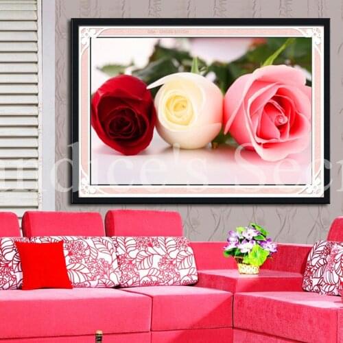 New DIY ROSE Flowers 3D DIY Diamond Painting Diamond Embroidery Cross-Stitch Square Drill Full Rhinestone Diamond Mosaic