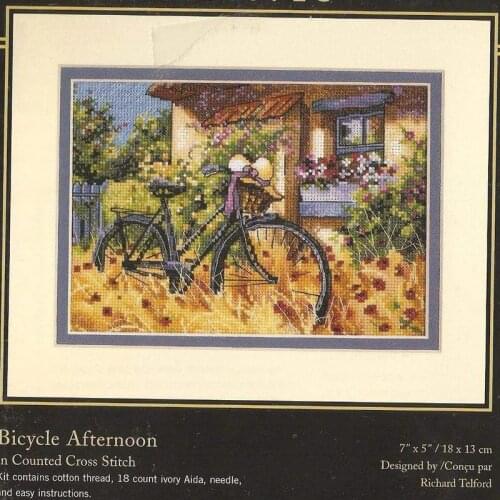 Top Quality Beautiful Lovely Counted Cross Stitch Kit Bicycle Afternoon Bike Flower House Home Autumn Dim 65077