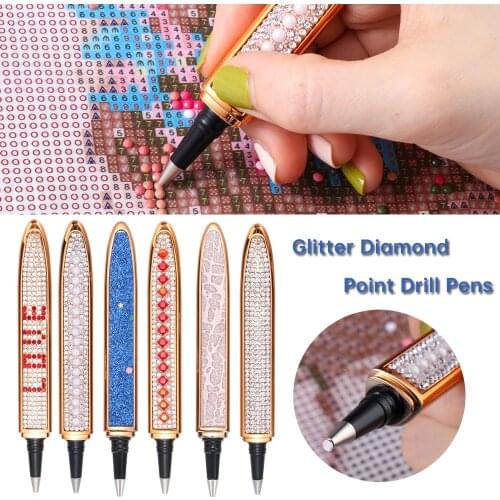 Glitter Rhinestone Sparkle Point Drill Pens Cross Stitch Embroidery Tools 5D Diamond Painting Pen DIY Craft Nail Art Accessories