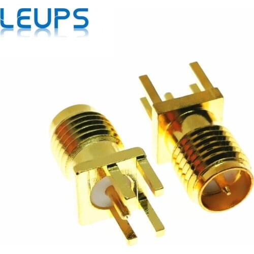10PCS RP-SMA Female (Male Pin) Plug Edge Solder 1.2mm / 1.6mm Spacing PCB Mount RF Connector