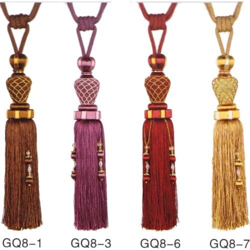 Crystal Curtain Beads Polyester Tassel Tieback Curtain 2pcs/Pair Hanging Ball &Tassel iDrapery Tie Back Ball Rope Beads Decor