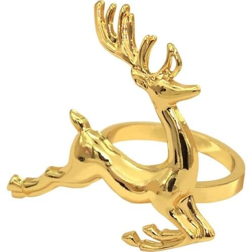 Napkin Rings,Gold Elk Chic Napkin Rings for Place Settings,Wedding,Christmas,Thanksgiving,Home Kitchen Dining Table 8Pcs