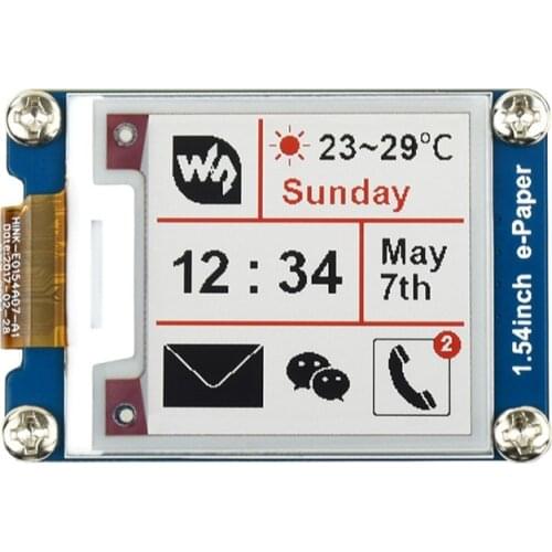 200x200 1.54inch E-Ink display module red/white/black three color e-paper for Raspberry Pi / STM32 SPI interface