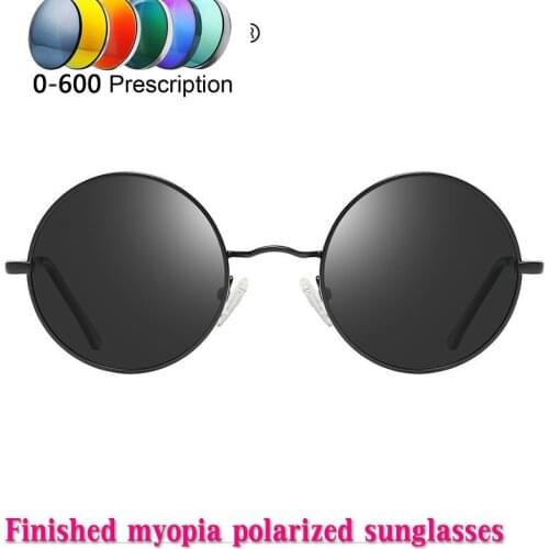 2019 NEW Diopter Finished Myopia Polarized Sunglasses Men Women Nearsighted Glasses Fashion Round mens driving goggles UV400 NX