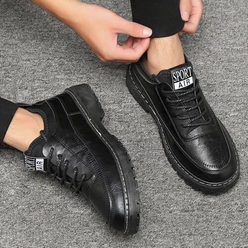 Casual Business Shoes Men Lace-up Leather Casual Shoes Fashion Oxfords Platform Designers Men Dress Shoes Zapatos De Hombre New