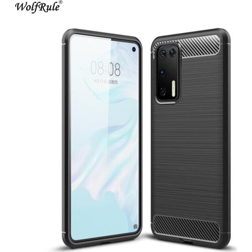 Soft Carbon Fiber Case For Huawei P40 Case Shockproof Housings Protective Back Phone Bumper For Huawei P40 Cover Funda Etui