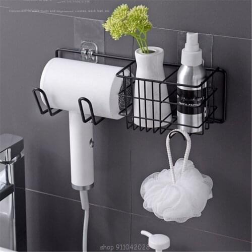 Wall Mounted Hair Dryer Storage Organizer Rack Holder Hanger Using in Bathroom Salon Stylist Tool Drier Rack D15 20 Dropship
