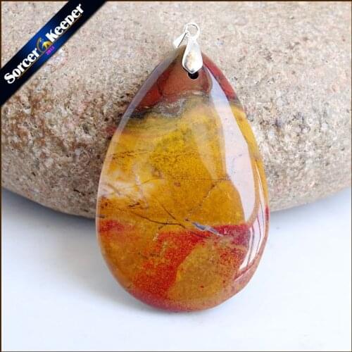 Natural Stone Red Rainbow Stone Bijoux Vintage Diy Beads Pendant Costume Jewelry Women Mens Charm Necklace with Gift Box TS482