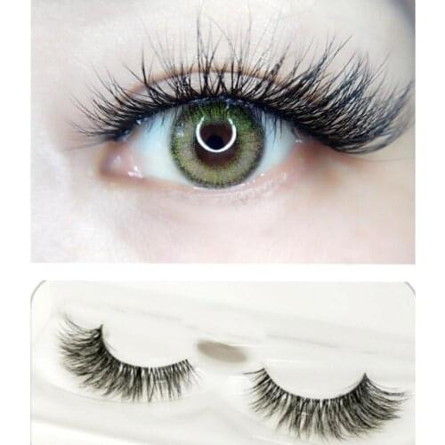 Mink 3D False Eyelashes Handmade Transparent Stem Natural Long Cross Eyelashes Winged Party Dating Makeup Thick Fake Eyelashes