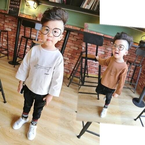 2018 New Korean Boys and Girls Cotton T Shirt Bottoming Shirt for Boys Spring Autumn Baby O-neck Long Sleeve Wild T Shirt Tops